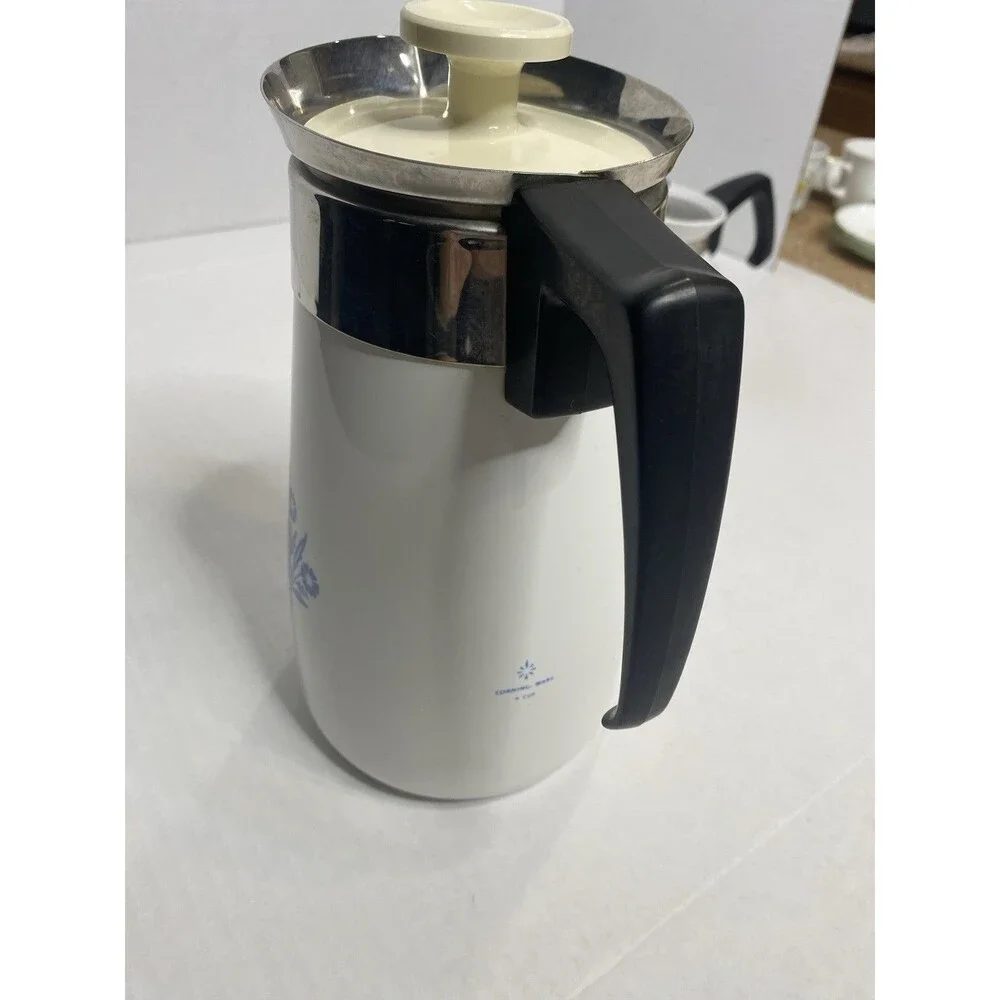 Corelle Ware Blue Cornflower Stove Top Set Of 2 Coffee Tea Pot 9 Cup And 6 Cup